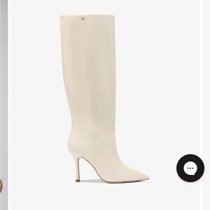 Larroude Cream Heeled Boots Knee-High Stiletto
NWT